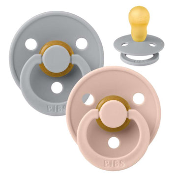 Bibs Kulatý Colour Dudlík - 2-balení - vel. 3 - přírodní guma - Cloud/Blush 