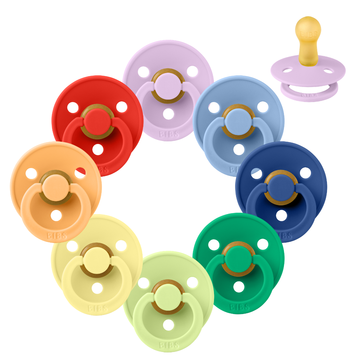 Bibs Okrúhly Colour Cumlík - bundle - 8 ks - veľ. 2 - Farby dúhy 