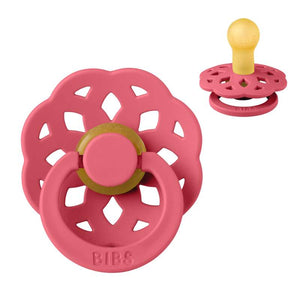 BIBS Round Boheme Pacifier - Size 1 - Natural rubber - Coral