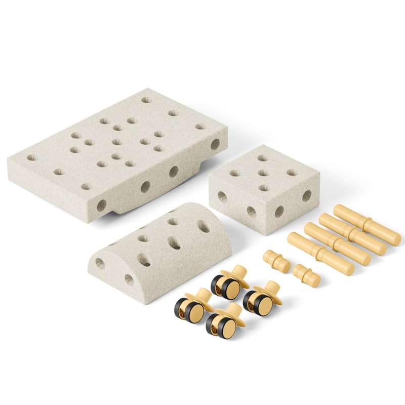 MODU Curiosity Zestaw budowlany - Szary piasek / Miodowy żółty 