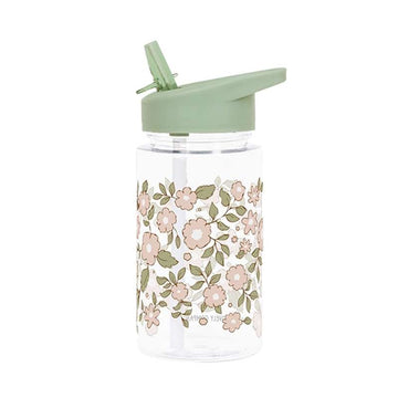 A Little Lovely Company Water bottle - Blossoms - Sage 