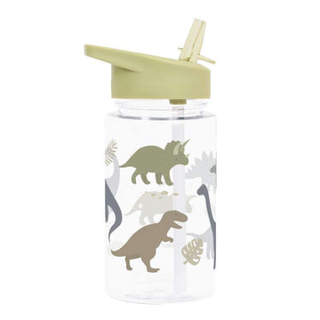 A Little Lovely Company Water Bottle - Dinosaur - Olive 