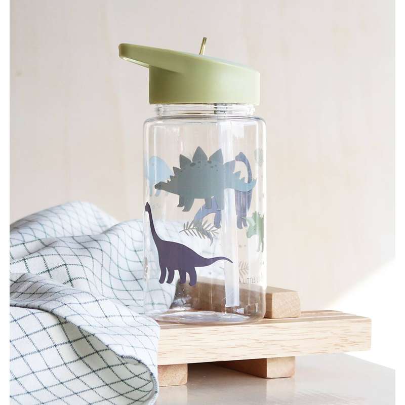 A Little Lovely Company Water Bottle - Dinosaur - Olive 