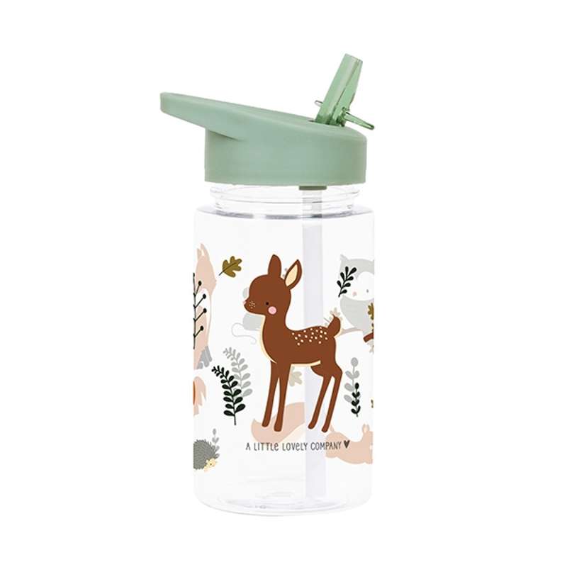 A Little Lovely Company Water Bottle - Forest Friends - Sage 