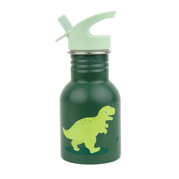 A Little Lovely Company Single-wall Steel Water Bottle - 350ml - Dinosaurs 
