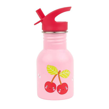 A Little Lovely Company Single-layer Steel Drinking Bottle - 350ml - Happy Cherries 