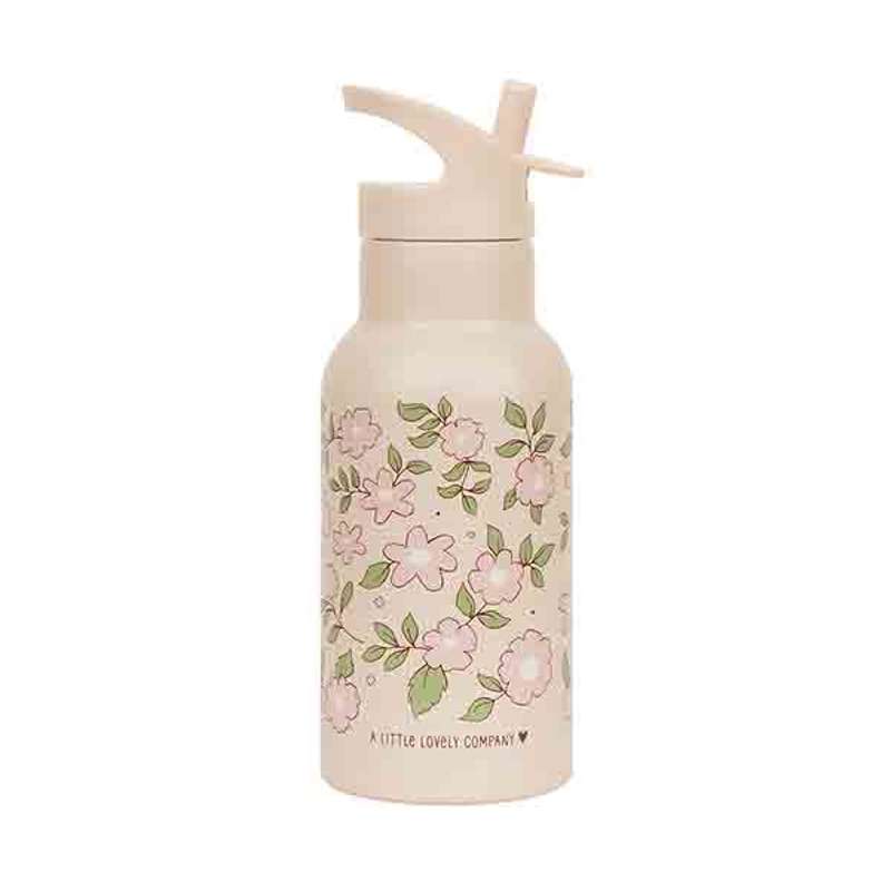 A Little Lovely Company Garrafa de bebida térmica - 350 ml. - Flores - Claro Rosa 