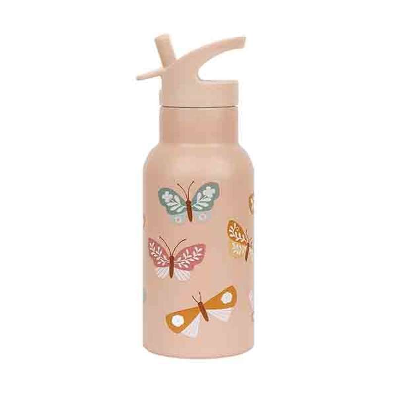 A Little Lovely Company Thermosfles - 350 ml. - Vlinders - Rosa 