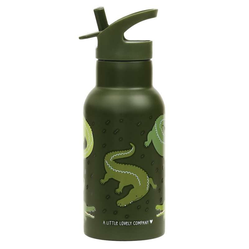 A Little Lovely Company Thermos drink bottle - 350 ml. - Crocodiles - Green 