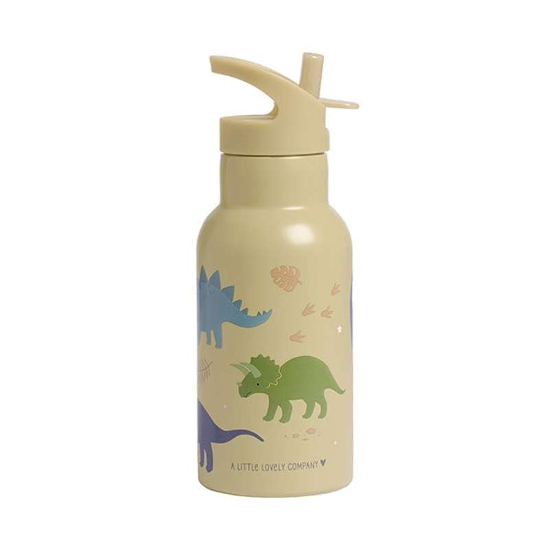 A Little Lovely Company Thermos drink bottle - 350 ml. - Dinosaur - Olive 