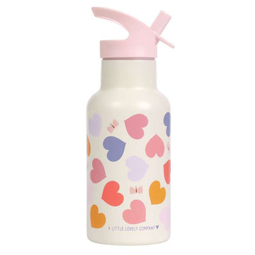 A Little Lovely Company Thermo Steel Drinking Bottle - 350ml - Hearts 
