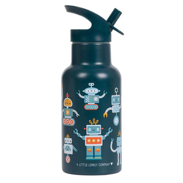 A Little Lovely Company Thermal Stainless Steel Drinking Bottle - 350ml - Robots 