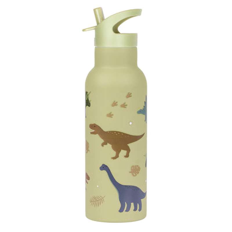 A Little Lovely Company Thermos drink bottle XL - 500 ml. - Dinosaur - Olive 