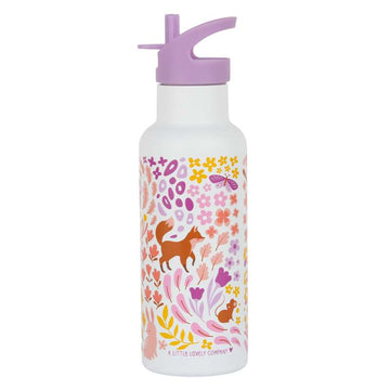 A Little Lovely Company Стъклена бутилка за вода - XL - 500ml - Цветна градина 