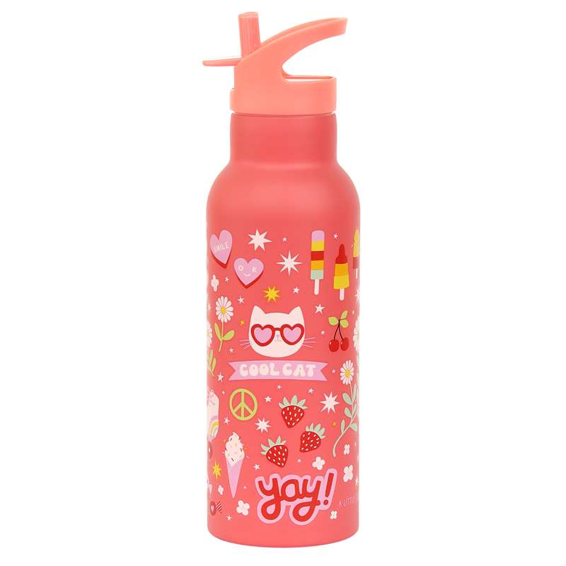 A Little Lovely Company Стъклена бутилка за вода - XL - 500ml - Забавно 