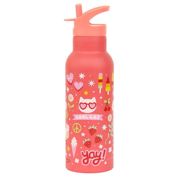 A Little Lovely Company Стъклена бутилка за вода - XL - 500ml - Забавно 