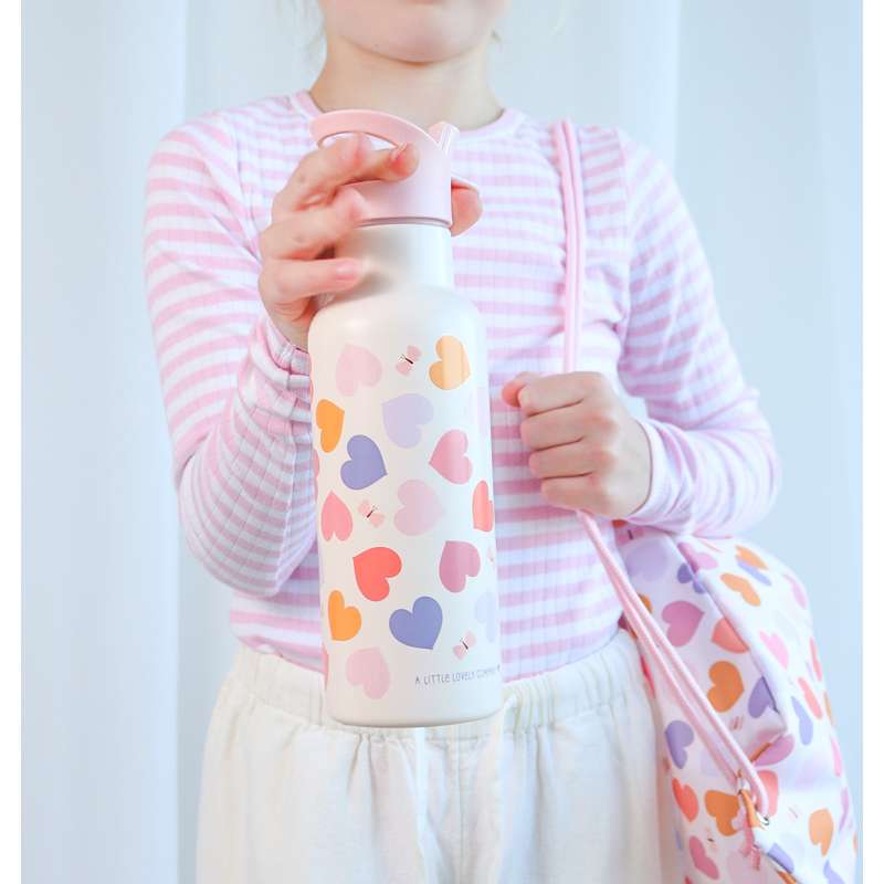 A Little Lovely Company Termo-teräksinen juomapullo - XL - 500 ml - Hearts 