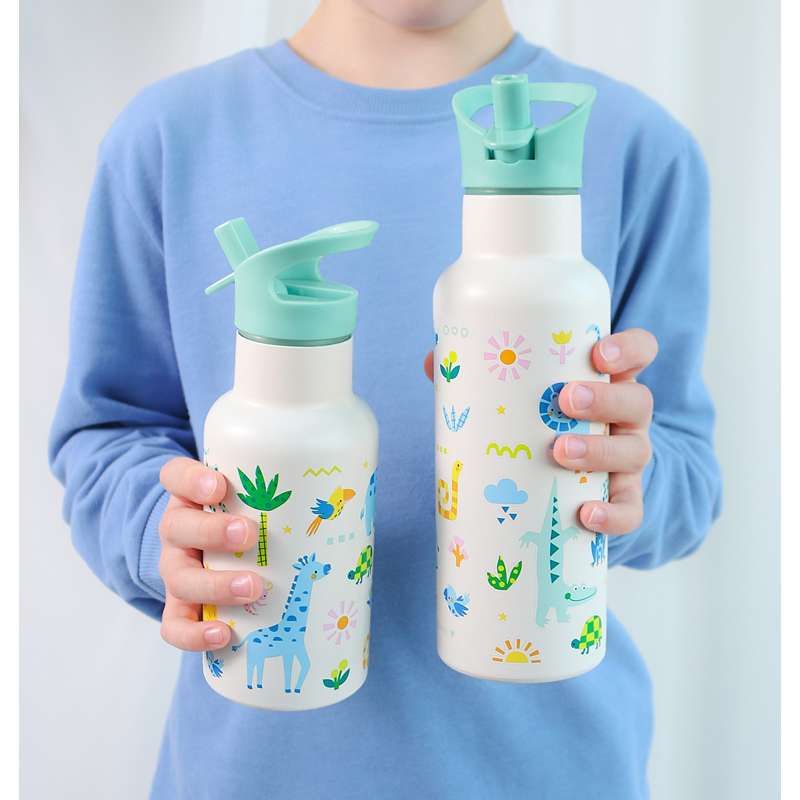 A Little Lovely Company Termo nerezová fľaša na pitie - XL - 500 ml - Džungľa 