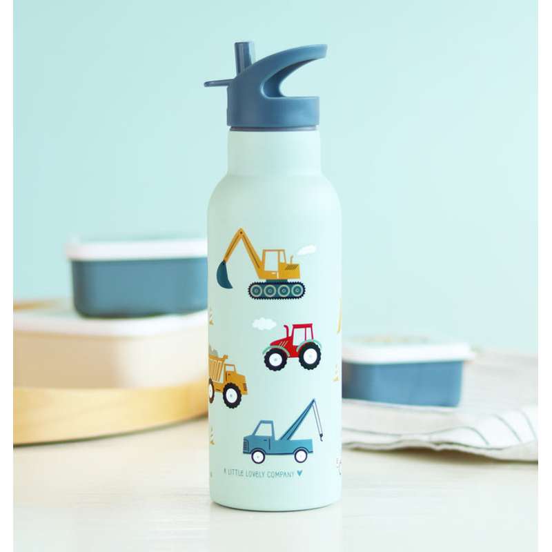 A Little Lovely Company Thermos drink bottle XL - 500 ml. - Vehicles - Blue 