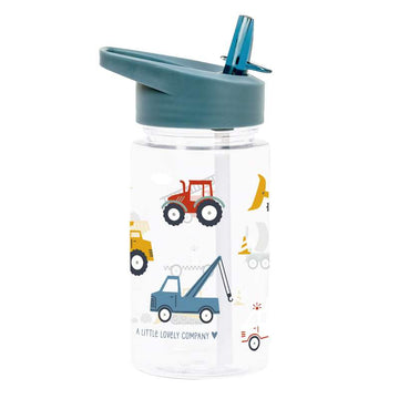 A Little Lovely Company Water Bottle - Vehicles - Blue 