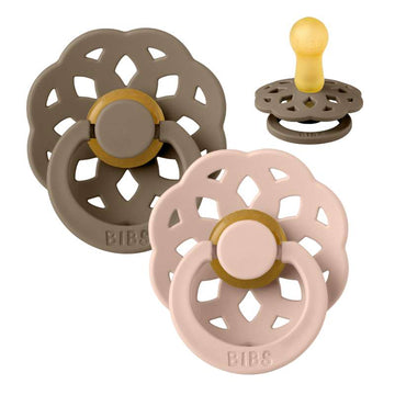 Bibs Boheme Pacifier - 2-Pack - sz. 2 - natural rubber - Dark Oak/Blush 