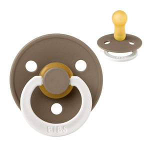 Sucette BIBS ronde Colour - Taille 2 - Caoutchouc naturel - GLOW - Dark Oak