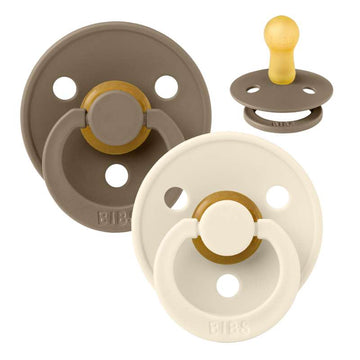 Bibs Okrugla Colour Duda - 2-Pak - vel. 2 - prirodni kaučuk - Tamni hrast/Ivory 