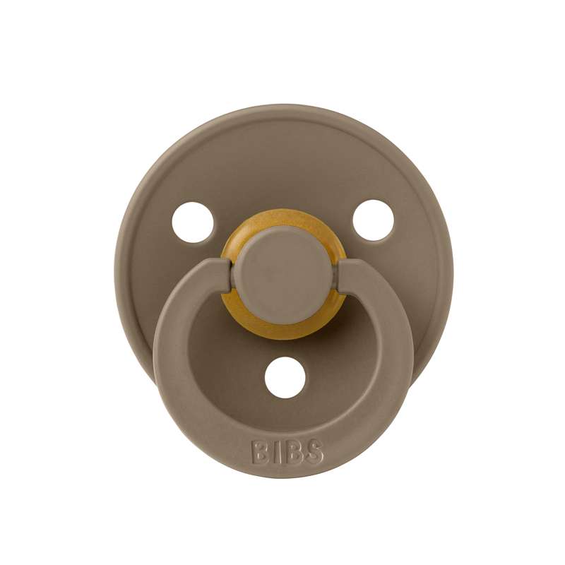 Sucette Bibs Rond Colour - t. 2 - caoutchouc naturel - Chêne foncé 