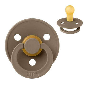 Bibs Round Colour Pacifier - sz. 1 - natural rubber - Dark Oak 