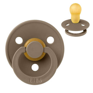 Sucette Bibs Rond Colour - t. 3 - caoutchouc naturel - Chêne Noir 