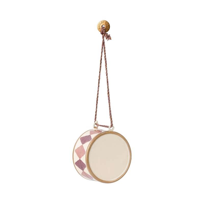 Maileg Ornament de Crăciun din metal - tobă - mare - violet deschis 