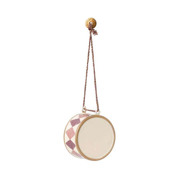 Maileg Ornament de Crăciun din metal - tobă - mare - violet deschis 
