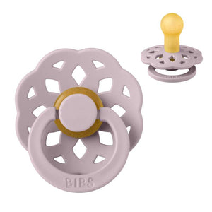 BIBS Round Boheme Pacifier - Size 1 - Natural rubber - Dusky Lilac