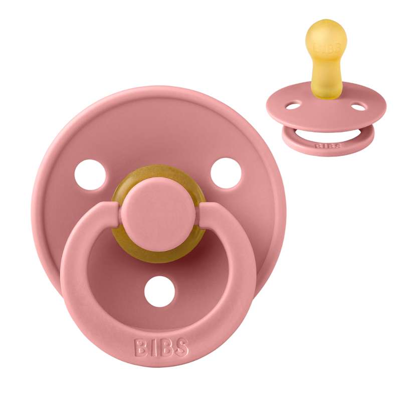 Bibs Round Colour Pacifier - sz. 2 - natural rubber - Dusty Pink 