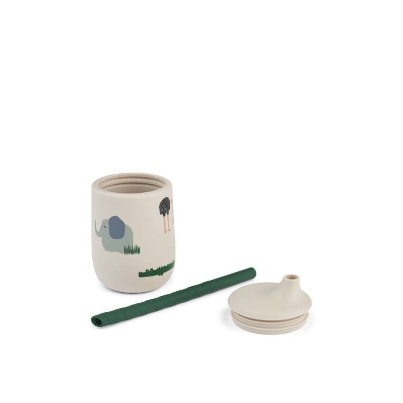 Liewood Ellis Tudekop m. Lâg et Sugerør - Silicone - Safari/Sandy Mix 