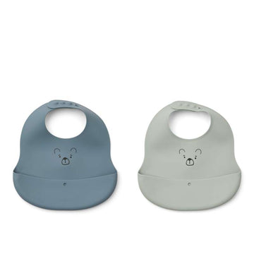 Liewood Ember Hagesmæk - 2-pak - Gospodin Medvjed/Golub Plavi/Kit Plavi 