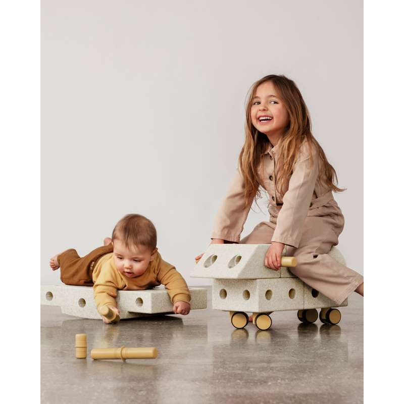 MODU Explorer Zestaw budowlany - Szary piasek/Miodowy żółty 