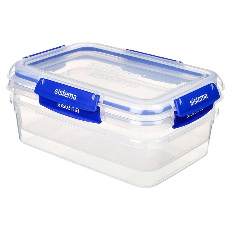 Sistema Armazenamento de comida - Klip It Plus - Retângulo - 2-Pacote - 2.2L - Azul 