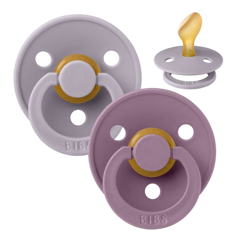 Bibs Anatomische Colour Fopspeen - 2-Pack - mt. 2 - natuurrubber - Fossielgrijs/Mauve 