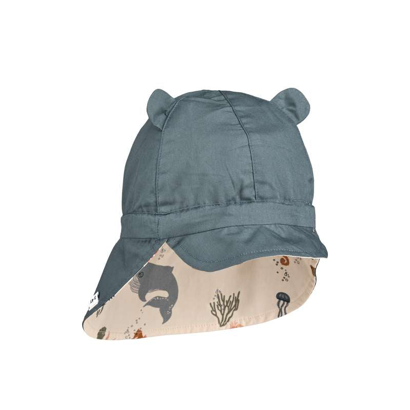 Liewood Gorm Prevratný klobúk s ušami - Hĺbka - Morská bytosť/Piesok 
