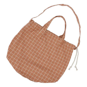 HAPS Nordic Shopping net with drawstring closure - Terracotta Check 