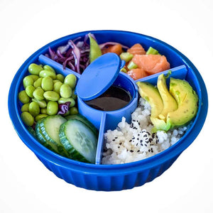 Yumbox Κουτί φαγητού - Poke Love Bowl - 4 θήκες - Χαβάη Μπλε 