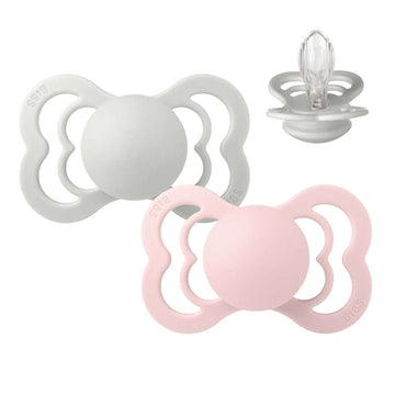 Bibs Supreme Pacifier - 2-Pack - sz. 2 - Silicone - Haze/Blossom 