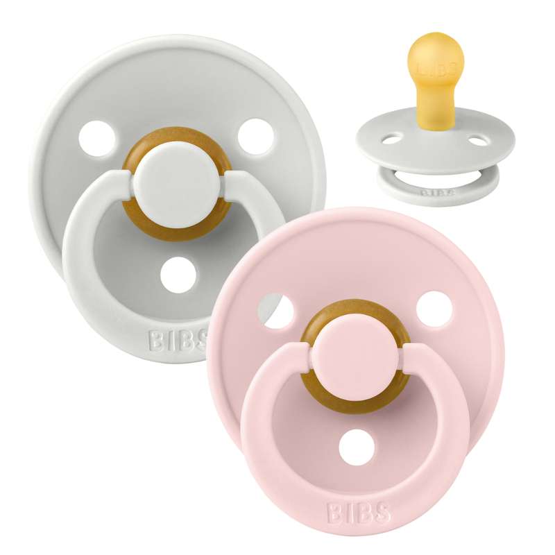 Bibs Rund Colour Schnuller - 2er-Pack - Gr. 1 - Naturkautschuk - Haze/Blossom 