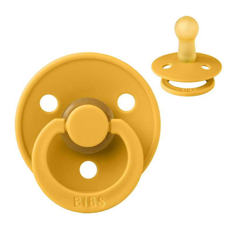 Bibs Ronde Colour Fopspeen - mt. 2 - natuurrubber - Honingbij 