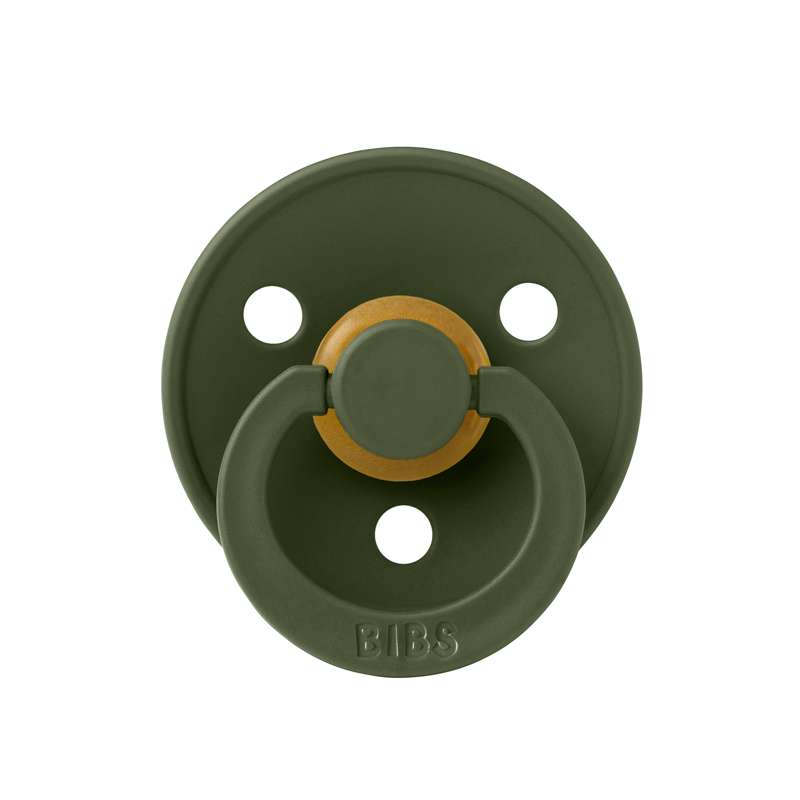 Bibs Round Colour Pacifier - sz. 2 - natural rubber - Hunter Green 