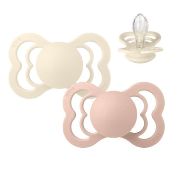 Bibs Supreme Pacifier - 2-Pack - sz. 1 - Silicone - Ivory/Blush 