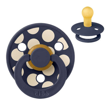 BIBS Rund Colour Sut - Str. 1 - Naturgummi - Mega Polka Studio - Ivory/Deep Space