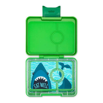 Yumbox Boîte à lunch - Minisnack - 3 compartiments - Jurassic Green/Shark 
