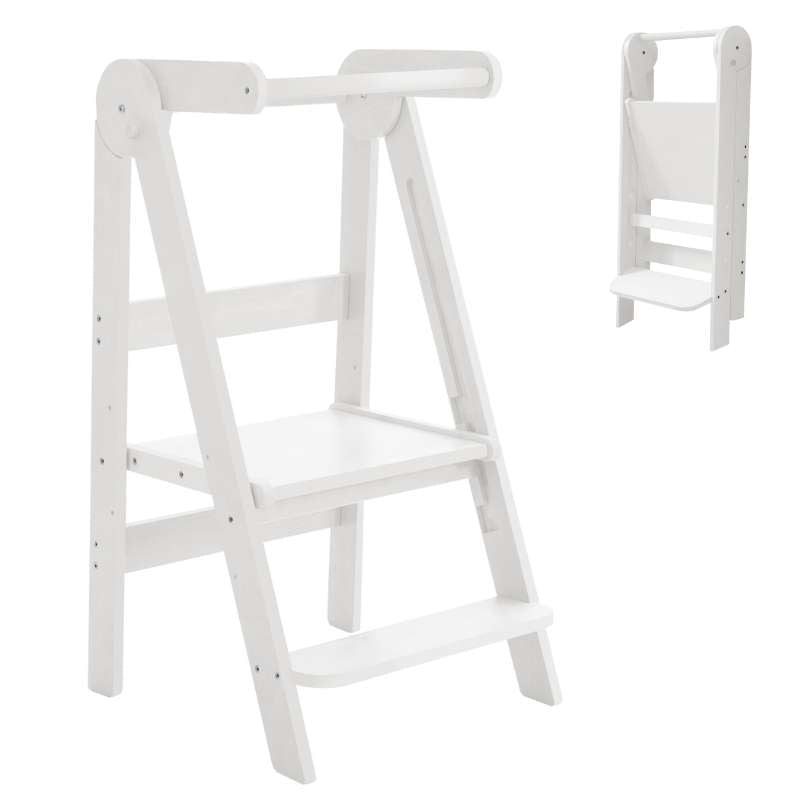 Kid'oh Learning Tower - Foldable - Wood - White 